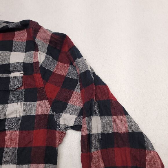 Jachs Gingham Casual Flannel Button Up Shirt Mens Size XLT Red Black White - Picture 5 of 11